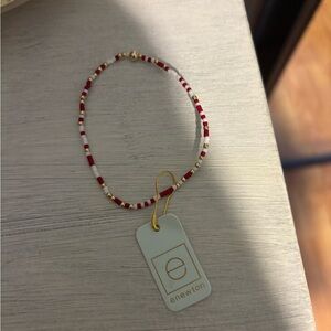 Red and white enewton Gold Beaded Bracelet